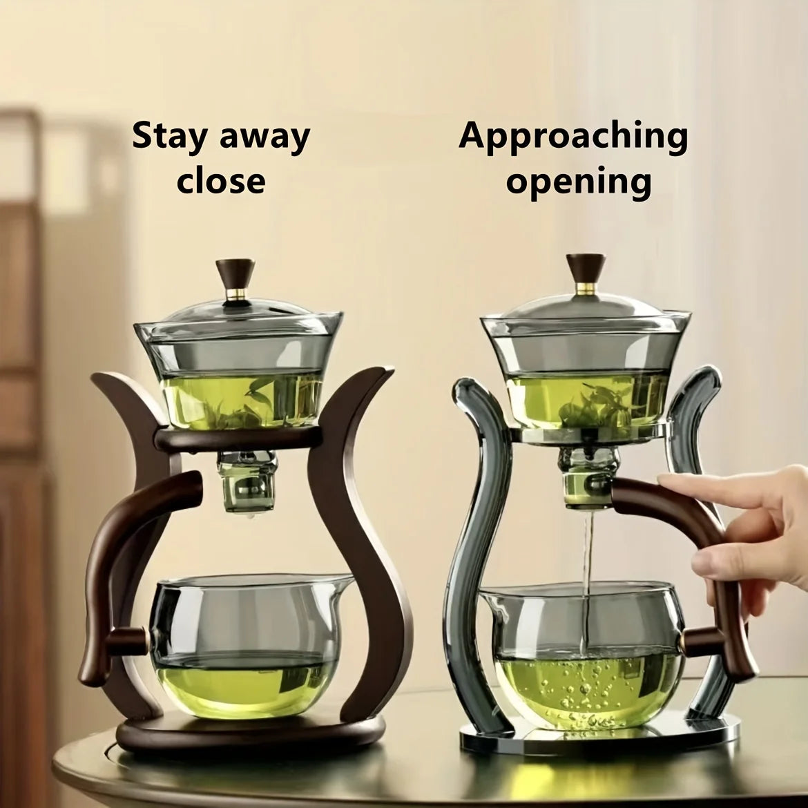 Glass Tea Set Semi Automatic Drip With Infuser & Magnetic Switch