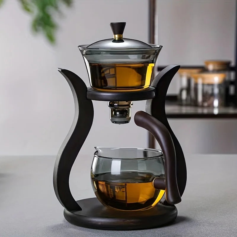 Glass Tea Set Semi Automatic Drip With Infuser & Magnetic Switch