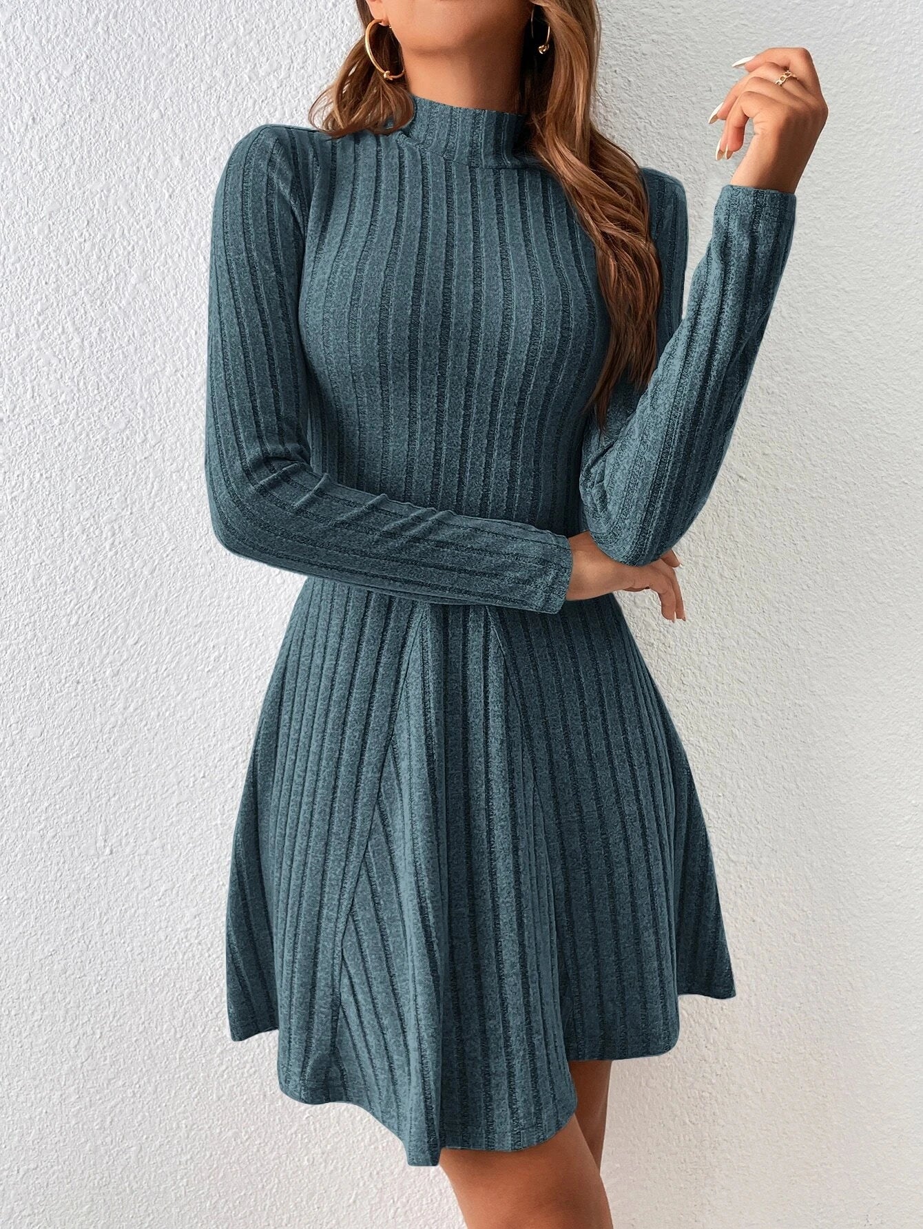 Long Sleeved Casual Short Dress