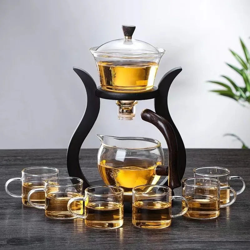 Glass Tea Set Semi Automatic Drip With Infuser & Magnetic Switch