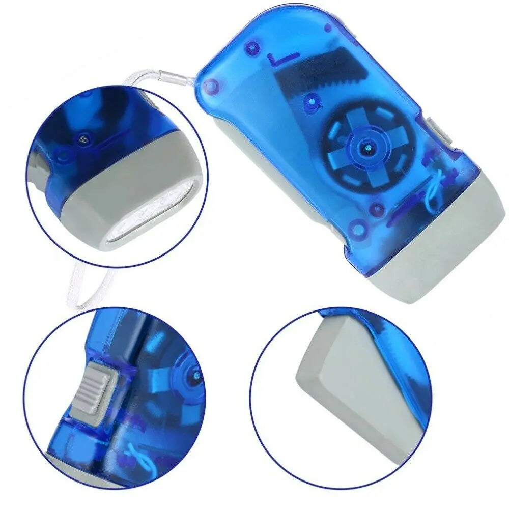 3 LED Hand Pressing Dynamo Wind Up Flashlight No Battery