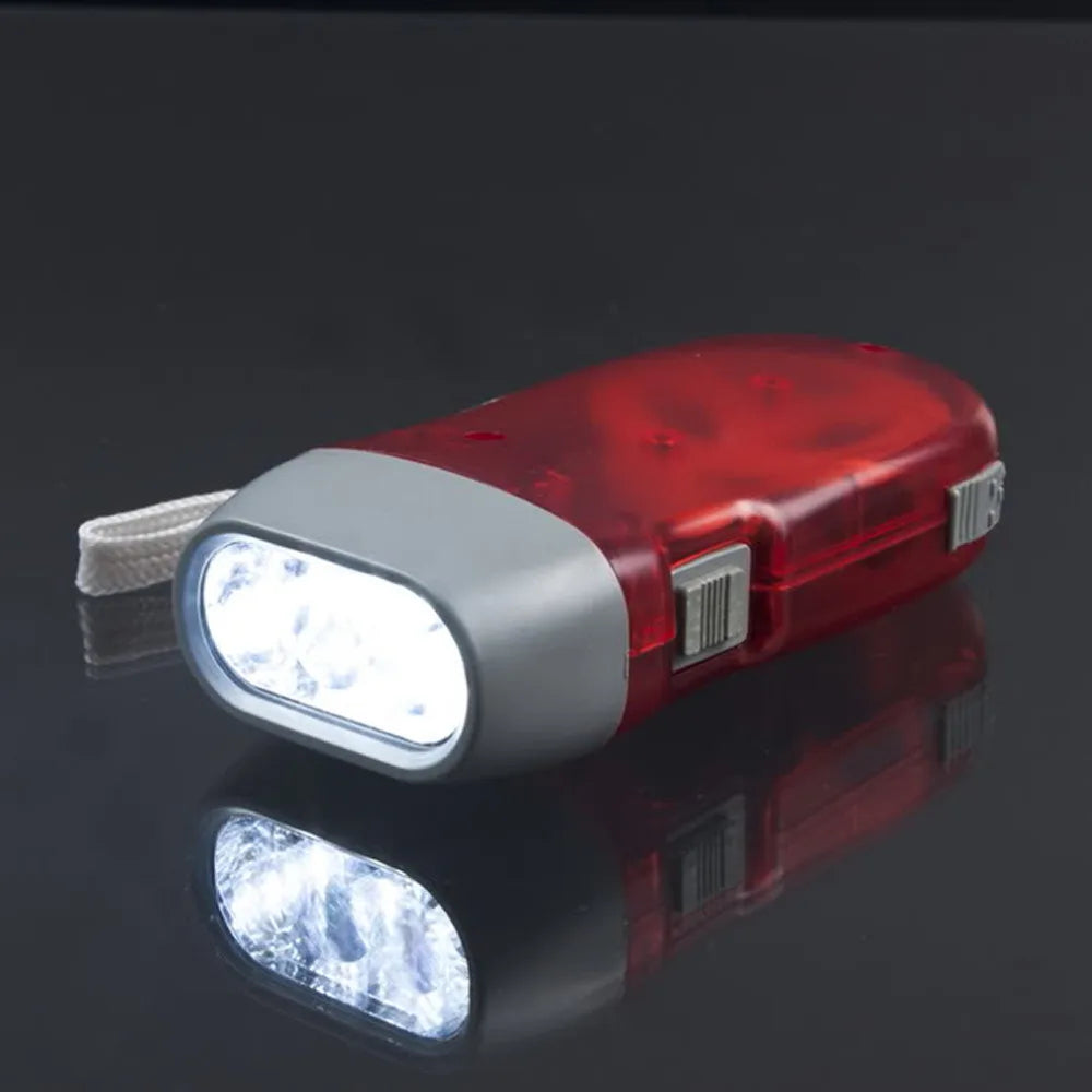 3 LED Hand Pressing Dynamo Wind Up Flashlight No Battery