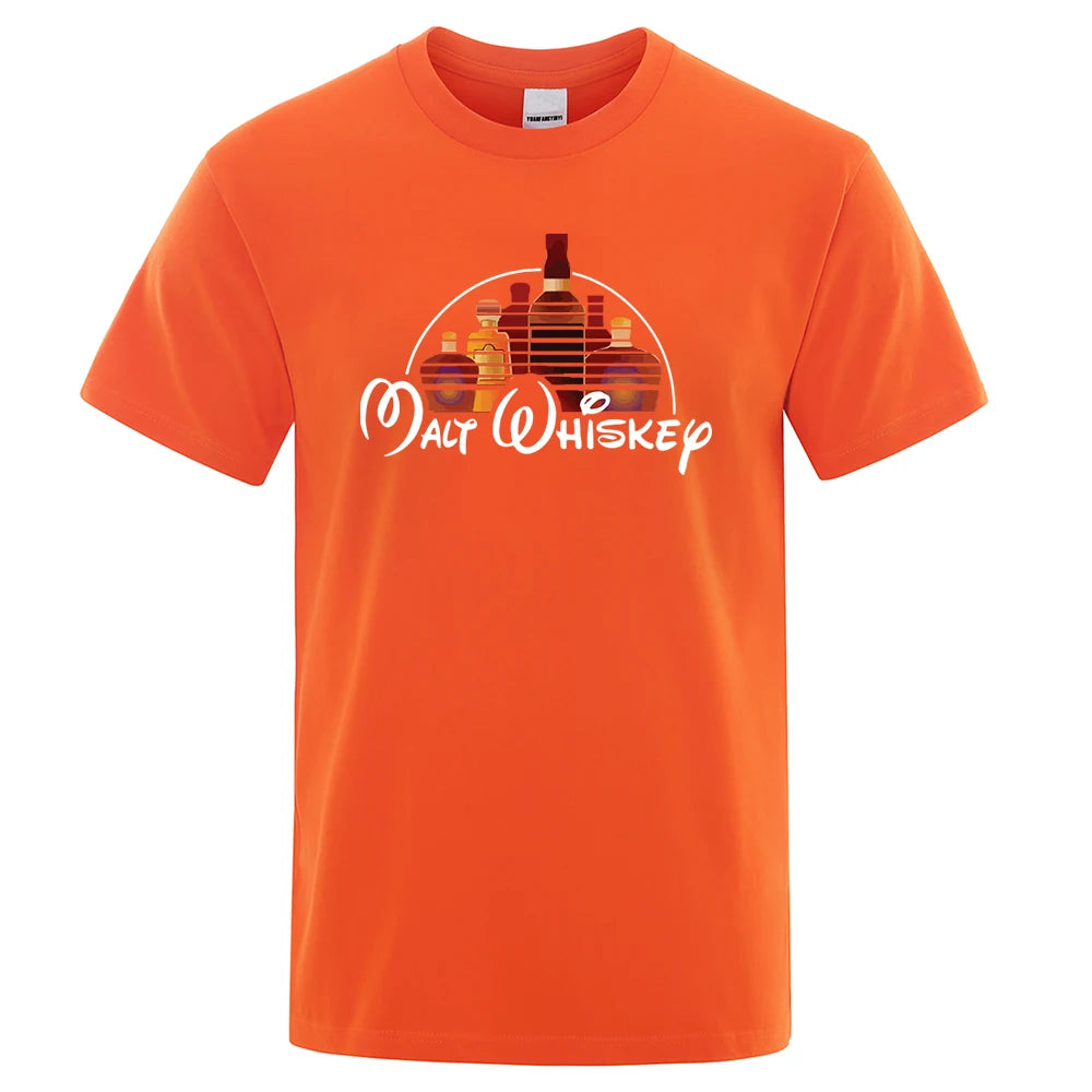 Malt Whiskey Printed T-Shirt Short Sleeve