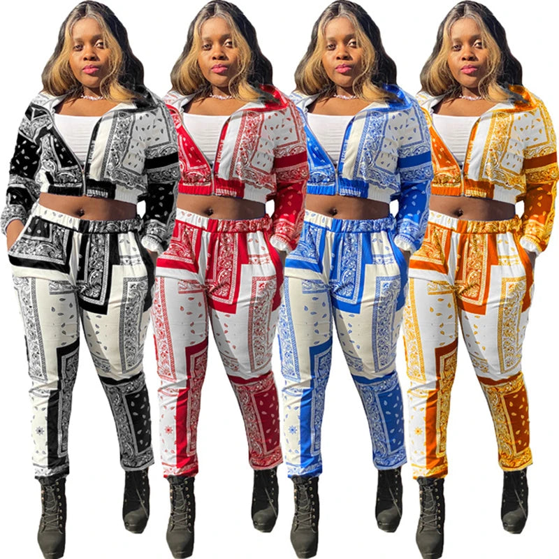 Bandana Print  2 Piece  Sweatsuit