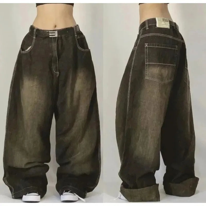 Streetwear Multi-pocket Washed Baggy Jeans