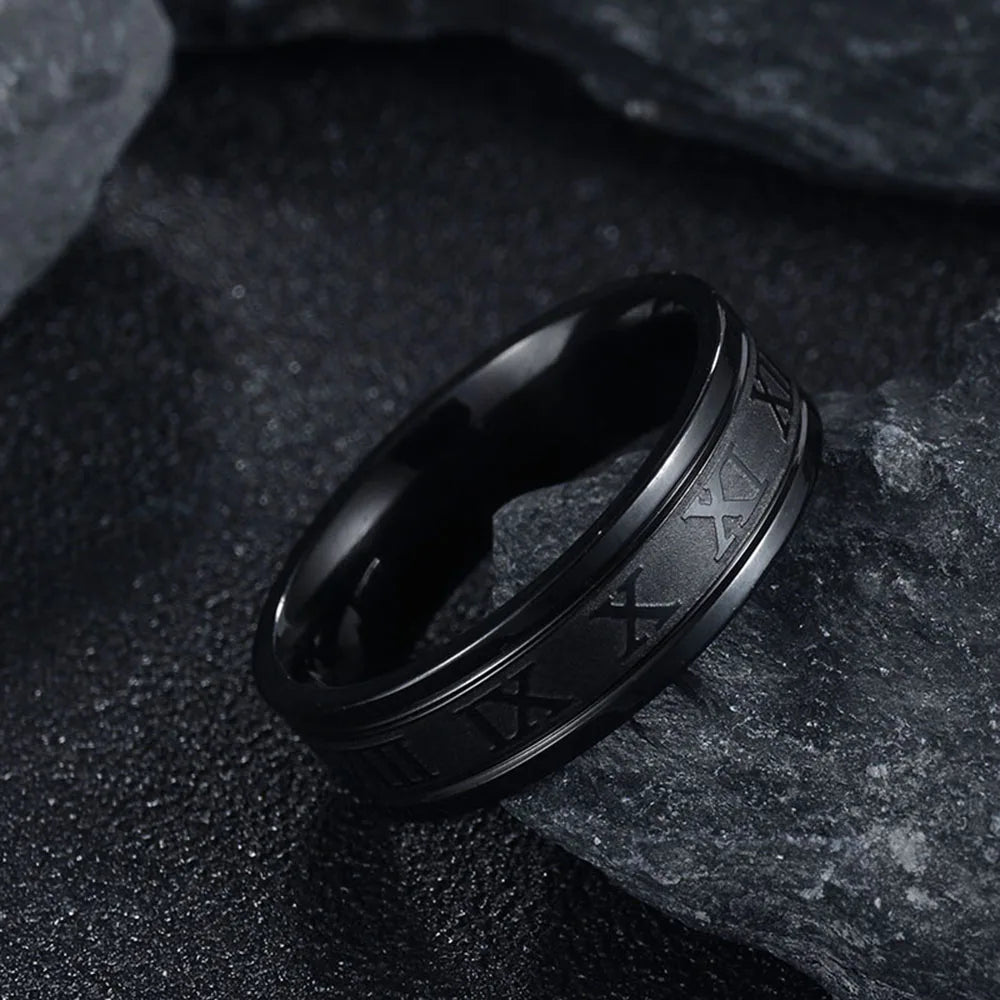 Stainless Steel Roman Digit Ring