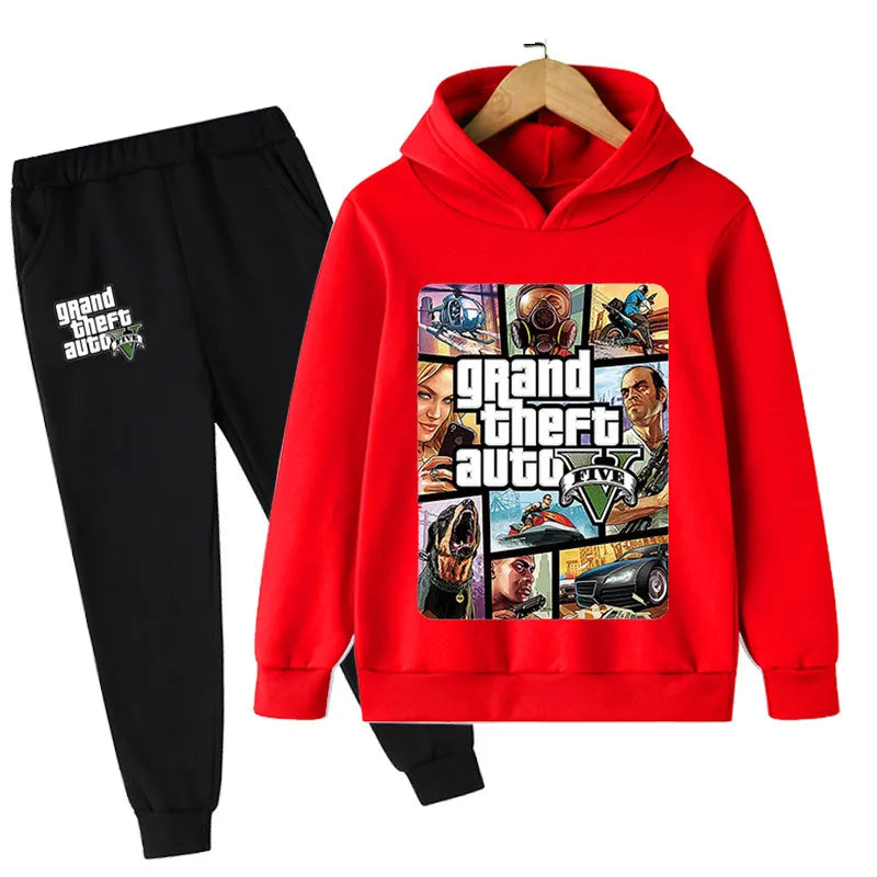 2pcs Hooded Sweatshirt+Jogging Pants 3-13 Years