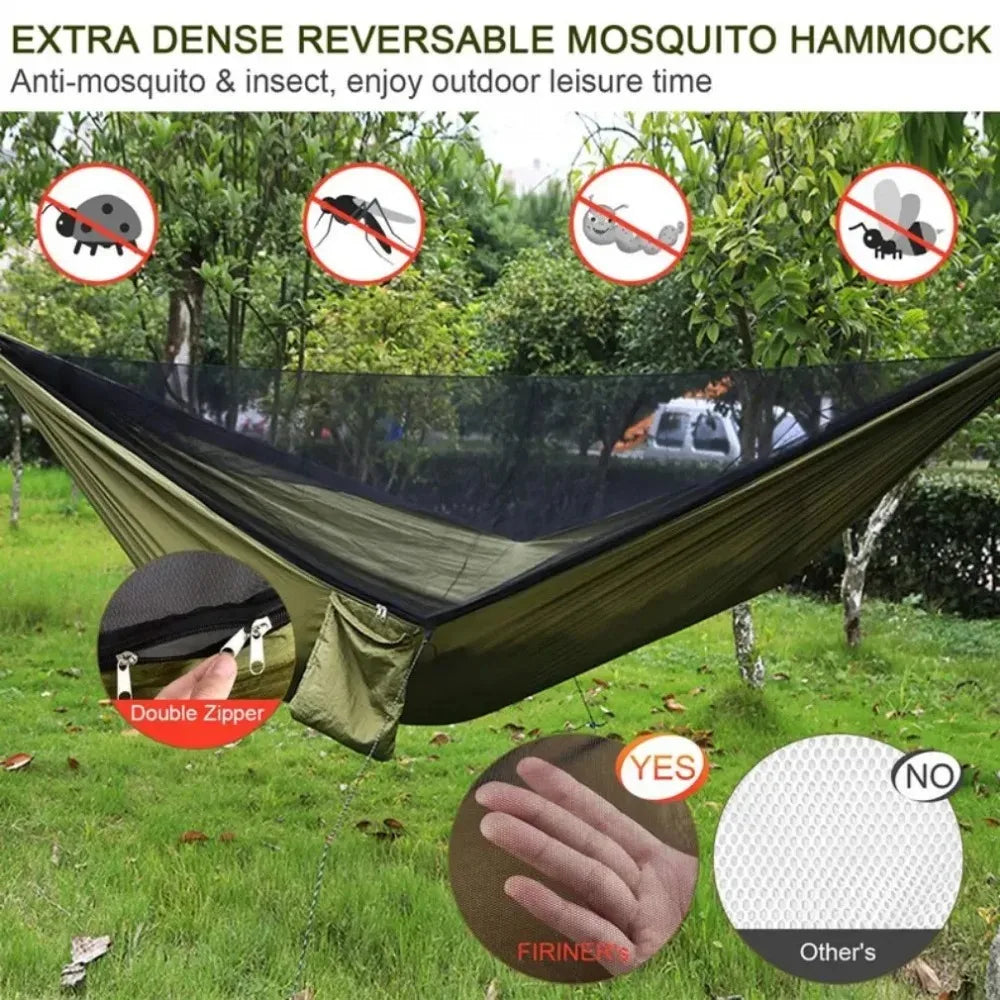 Outdoor Camping Hammock With Mosquito Net Lightweight