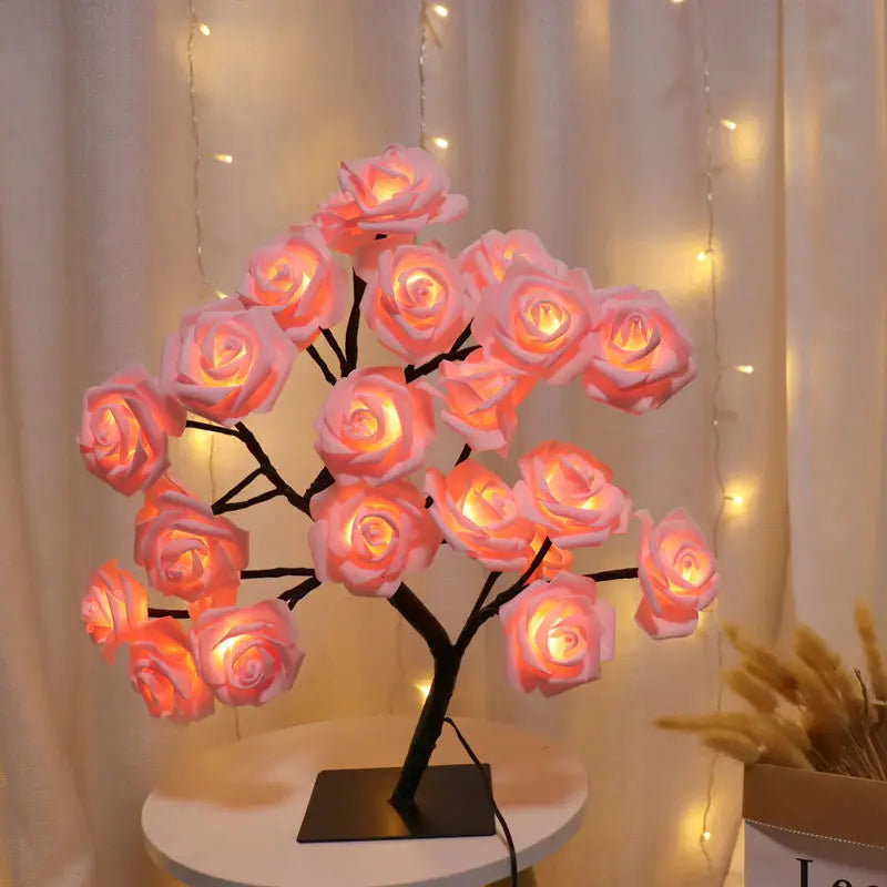 24 LED Rose Tree  USB Table Lamp ,Fairy Flower Night