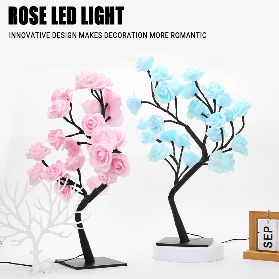 24 LED Rose Tree  USB Table Lamp ,Fairy Flower Night