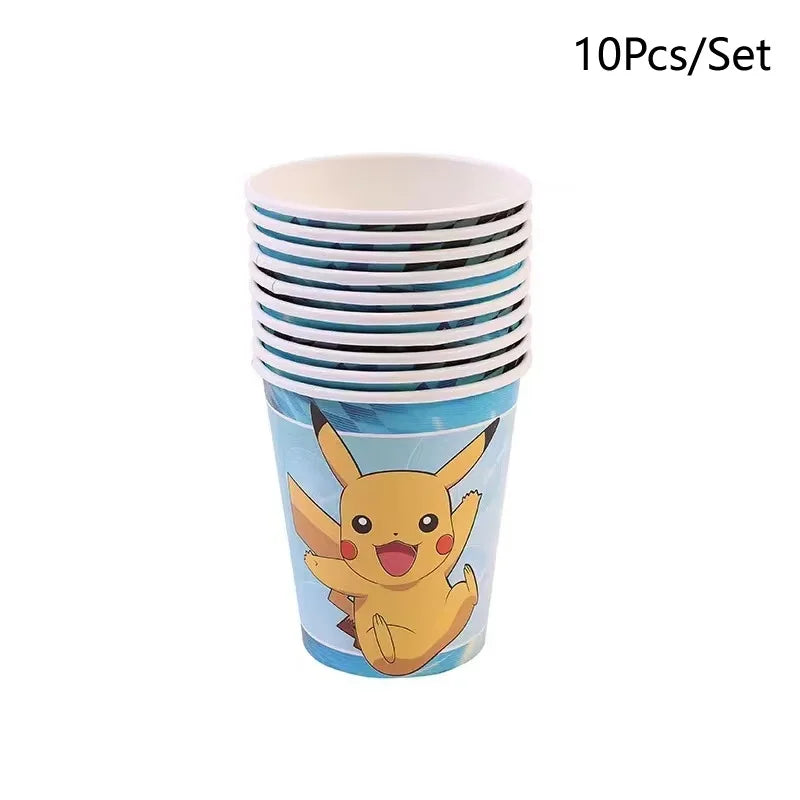 Pokemon Birthday Party Decor Disposable Tableware