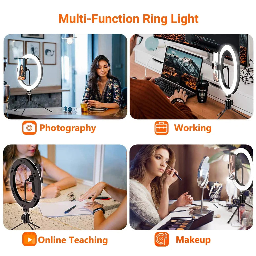 26cm 10 inch Led Ring Selfie Light Dimmable Photography Lighting Kit