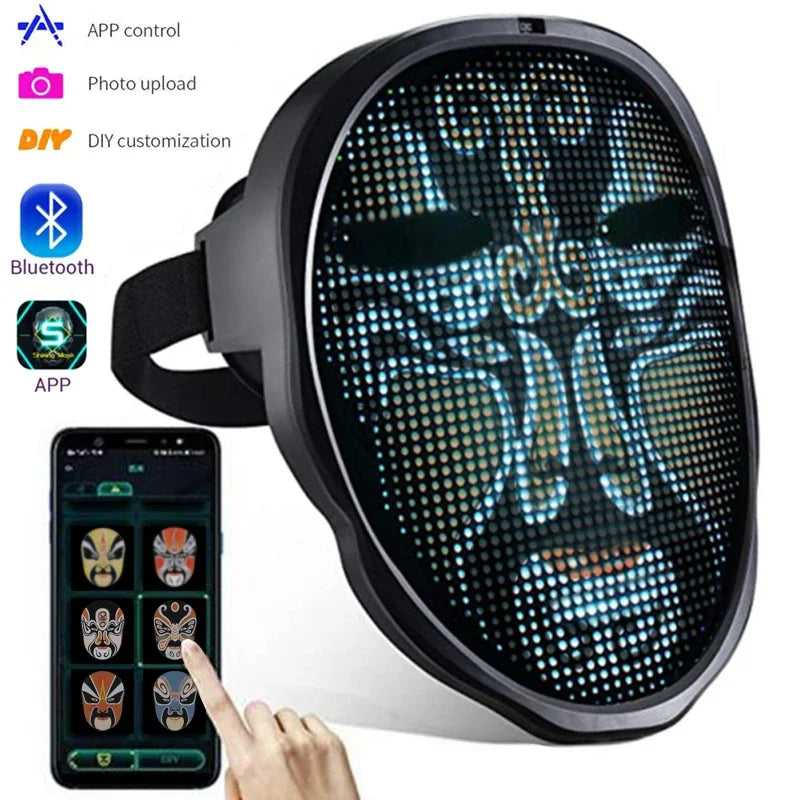 Smart LED Face Masks Programmable Bluetooth APP Control Changes Faces