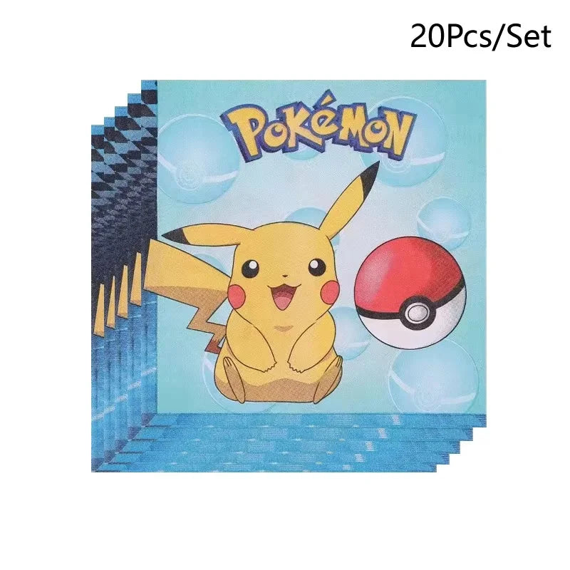 Pokemon Birthday Party Decor Disposable Tableware