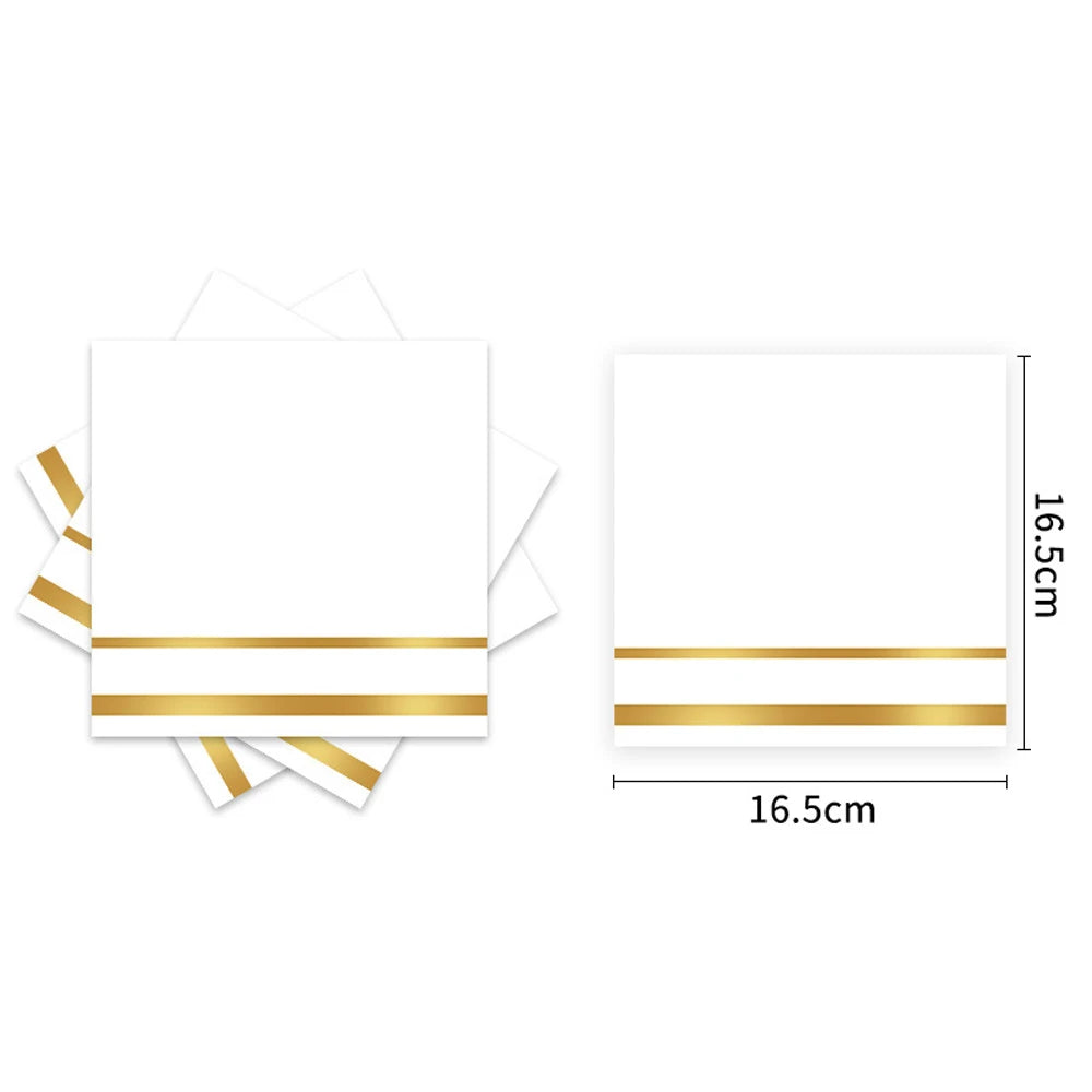 Gold Stamping Theme Party Disposable Tableware