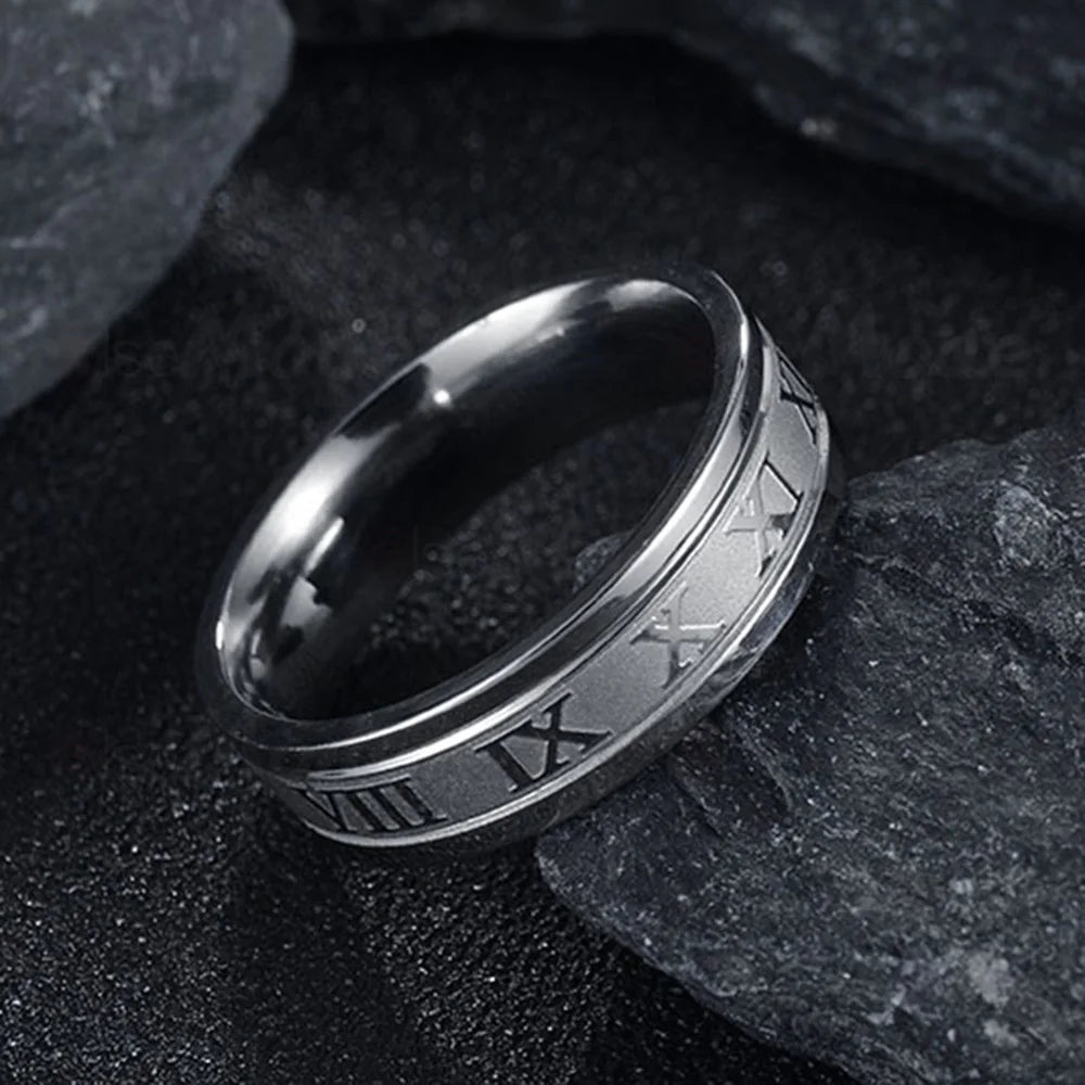 Stainless Steel Roman Digit Ring