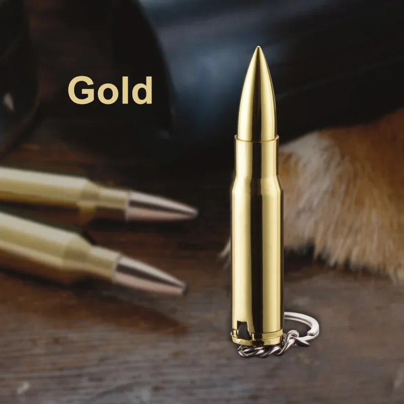 Bullet-shaped Refillable Butane Gas Lighter Keychain