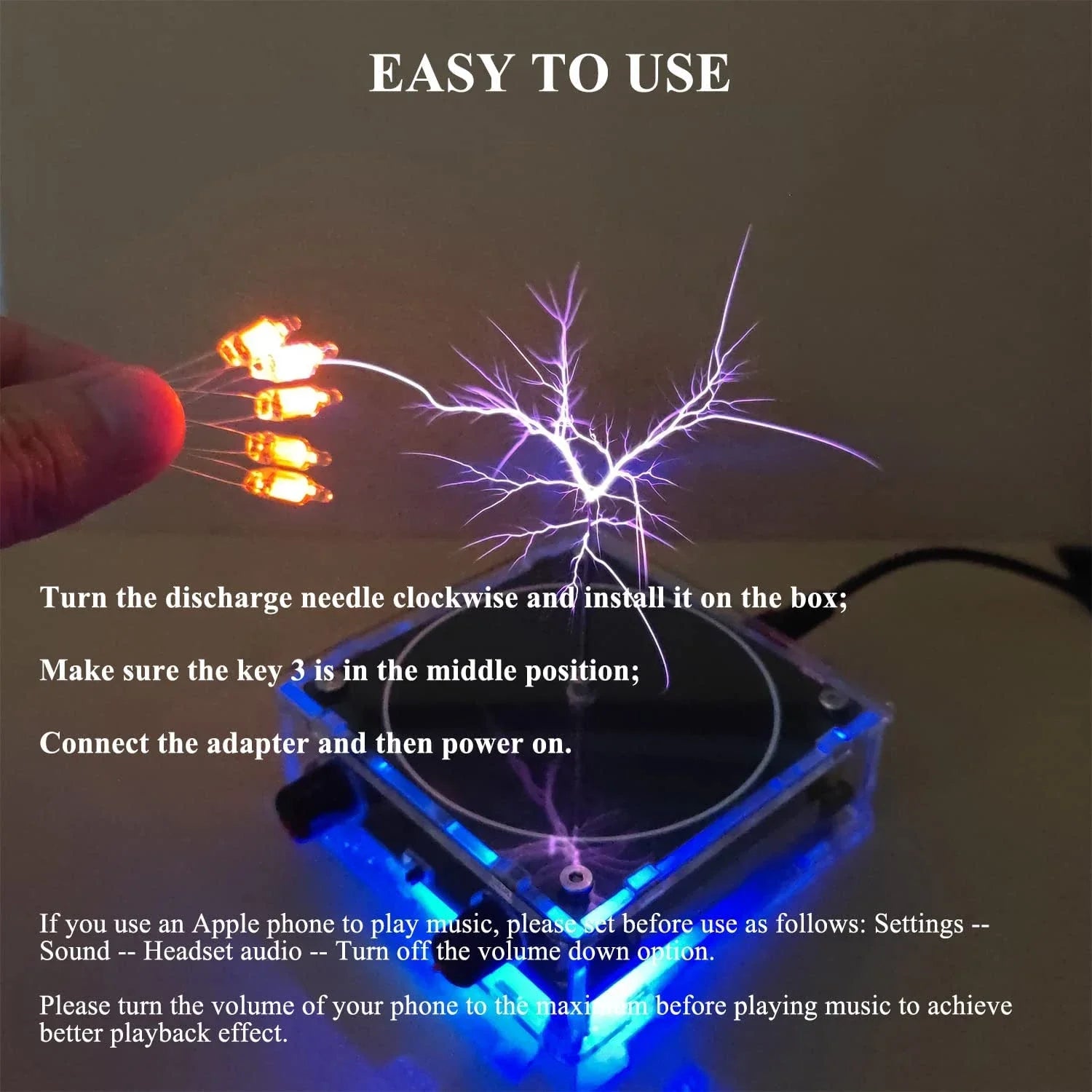 NEW Music Tesla Coil Bluetooth/AUX Dual Mode Music Box Artificial Lightning