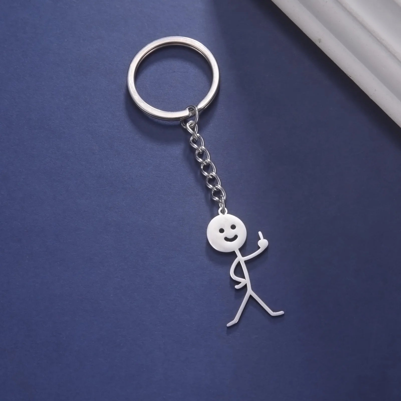 Funny Stickman Middle Finger Keychain