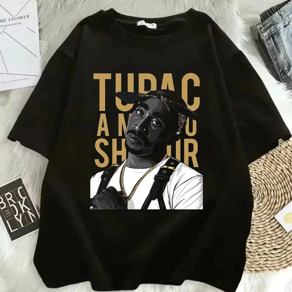 T-shirt Rapper Tupac Short Sleeved