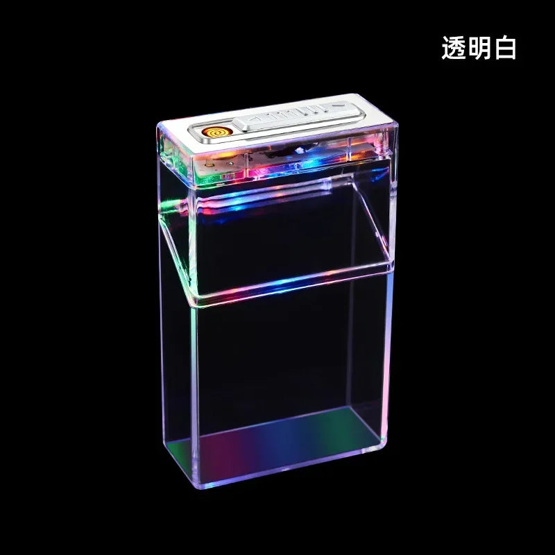 Transparent Cigarette Case with Lighter, All-in-one