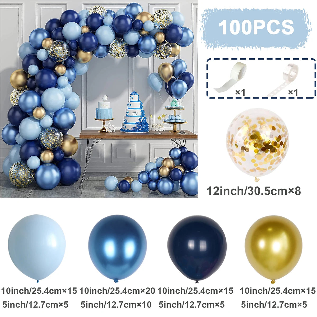 Macaron Blue Balloon Garland Arch Kit