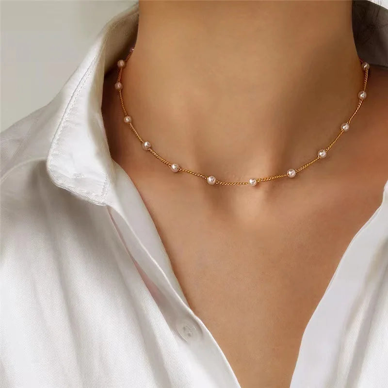 3pcs Women's Pearl Necklace Set