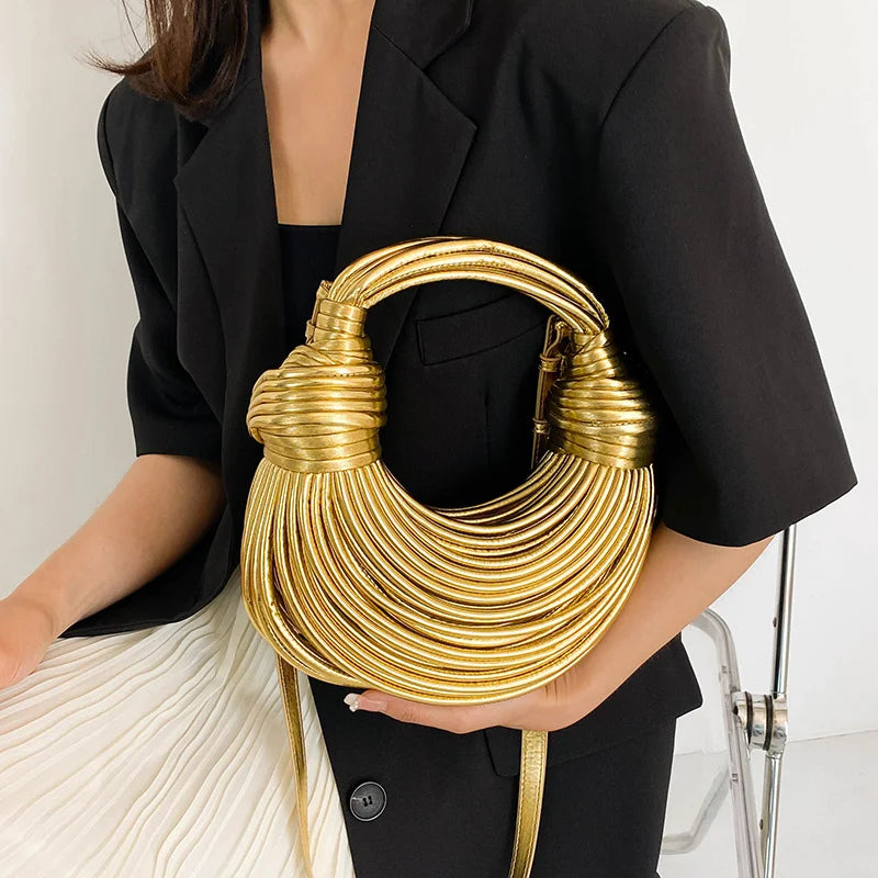 New Gold Luxury Bag Rope Knotted