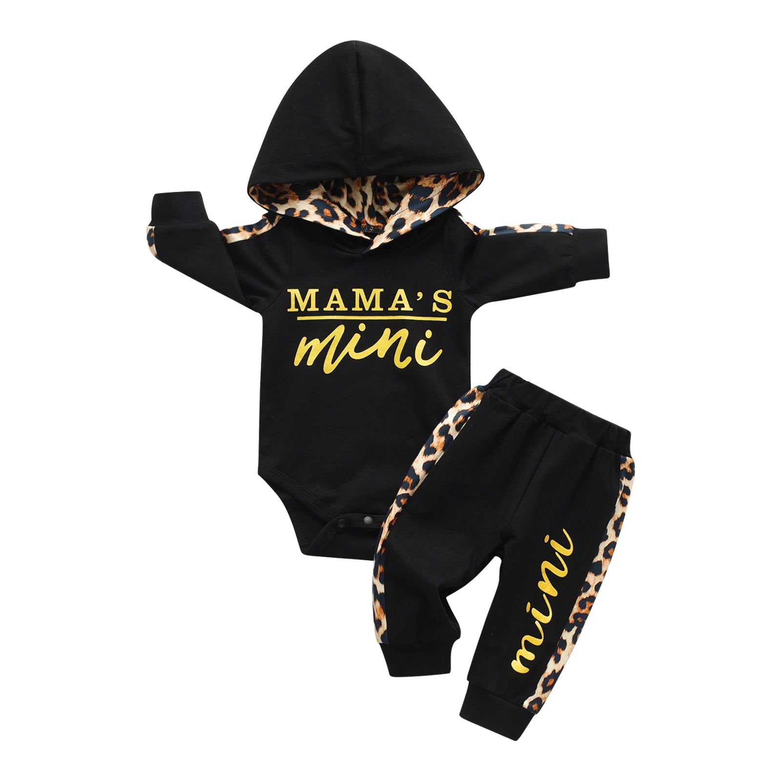 2PCS Newborn Baby Girl Long Sleeve Hooded Top and Pants