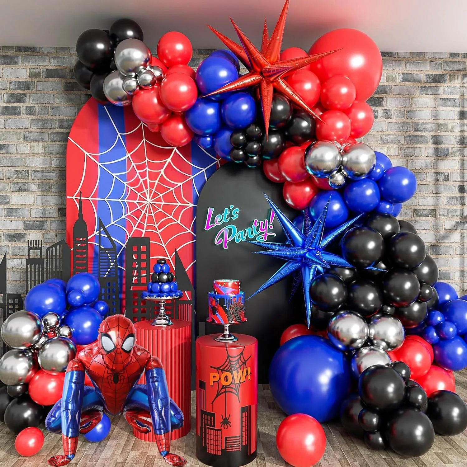 1set Kids Birthday Balloons Garland Arch Kit Spiderman