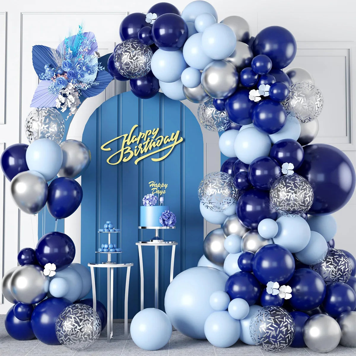 Macaron Blue Balloon Garland Arch Kit