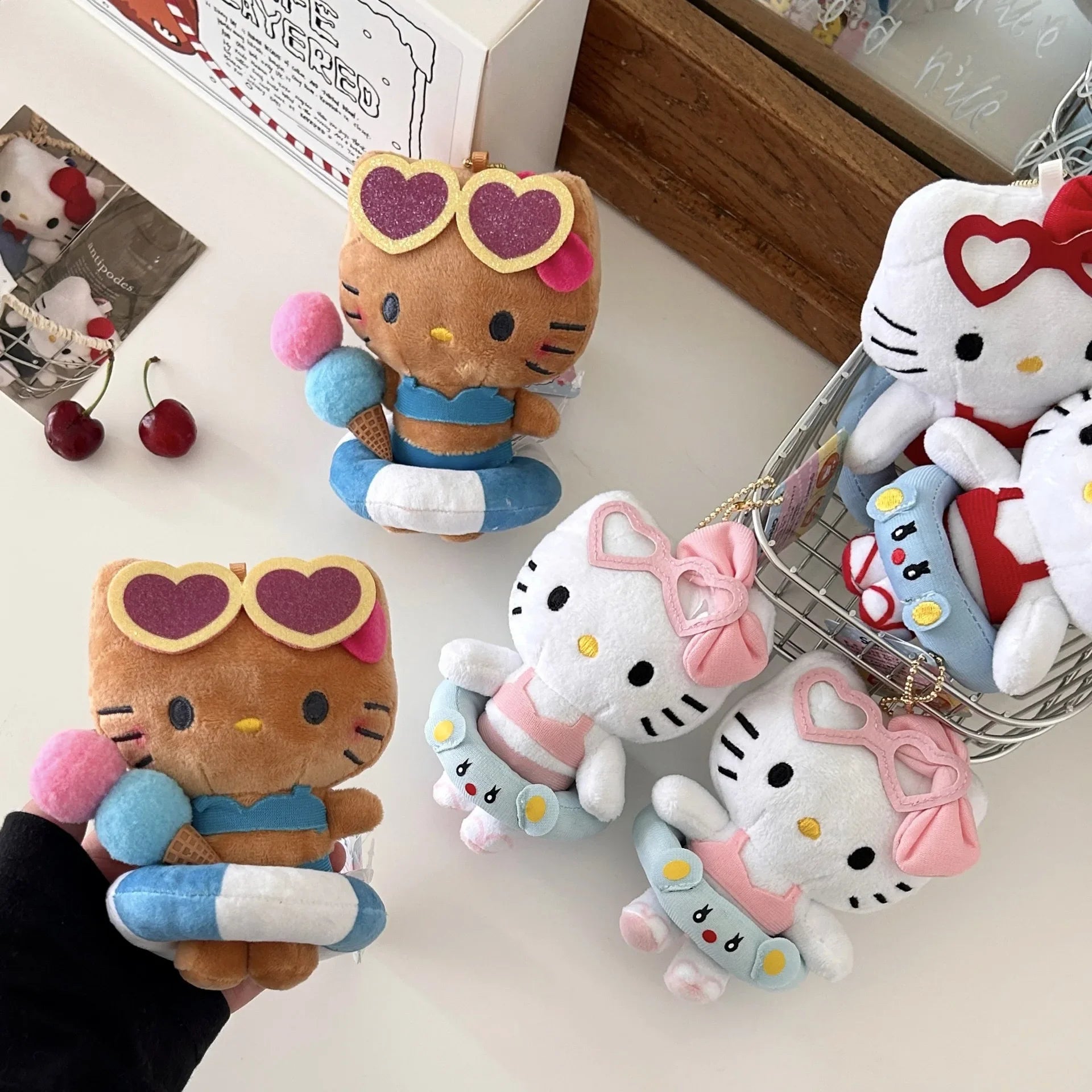 10cm Hello Kitty Keychain Plush Stuffed Soft Doll