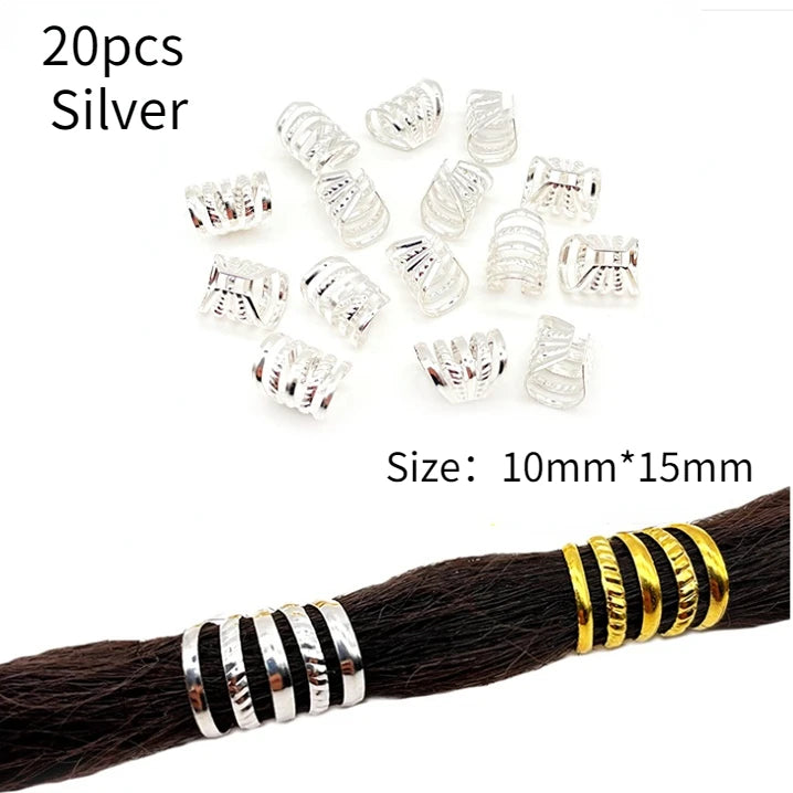 Mix Fabric Dread Dreadlock Beads Clips  10-100pcs