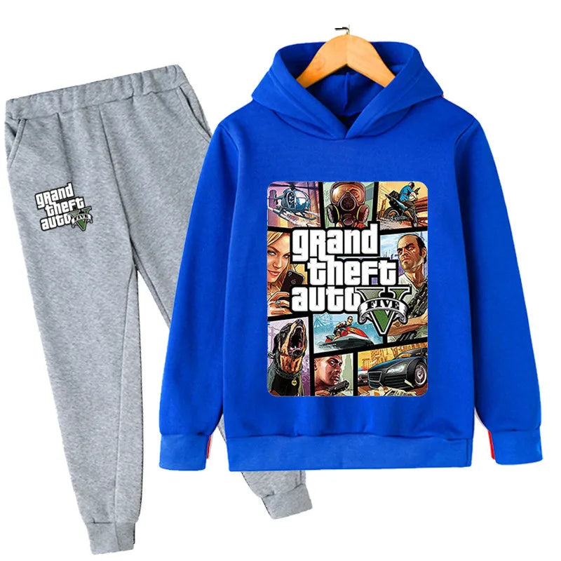 2pcs Hooded Sweatshirt+Jogging Pants 3-13 Years