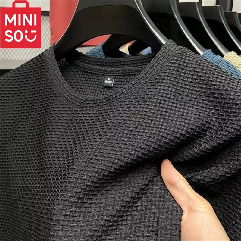 MINISO Bamboo Mesh Ice Silk T-shirt  Short sleeved