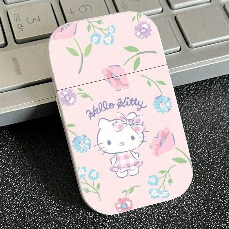 Kawaii Kitty  Windproof Pink Flame  Refillable Butane Lighters