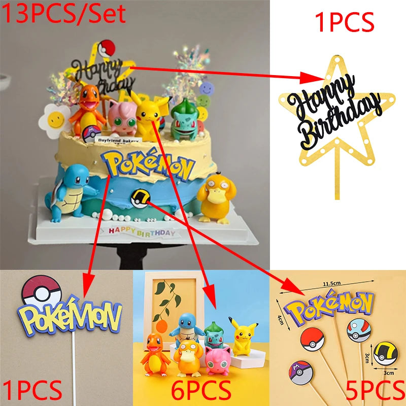 13PCS/SET Pikachu Cake Topper