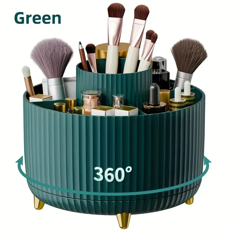 360° Rotating  Makeup Brushes Holder Organizer