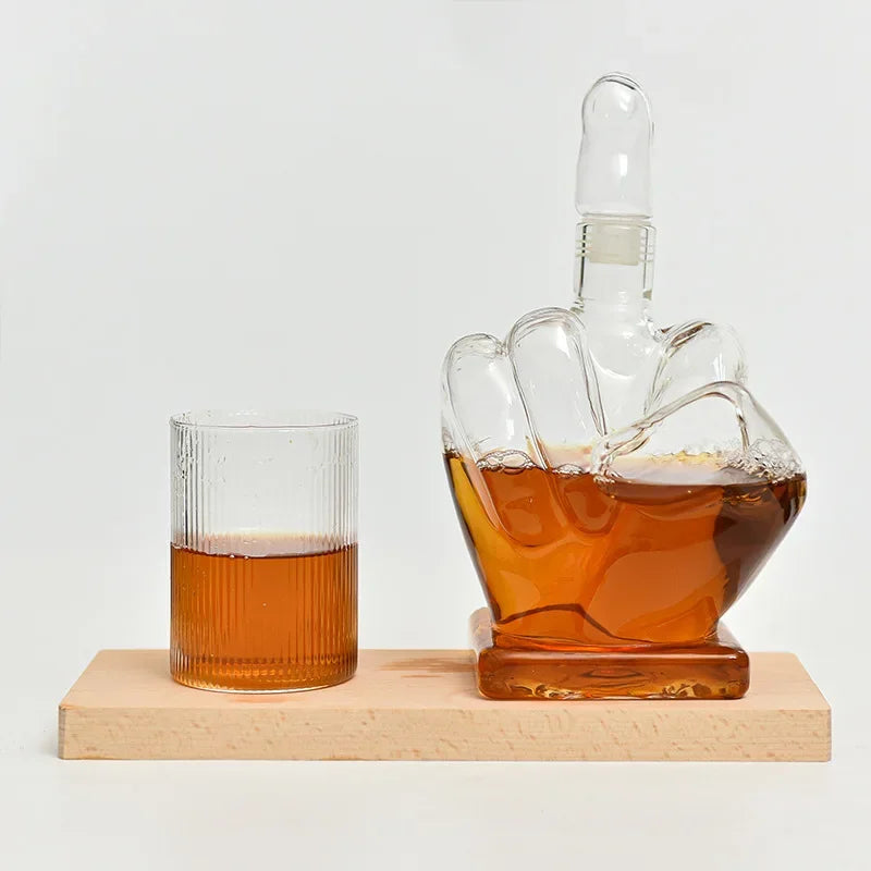 Middle Finger Glass Decanter