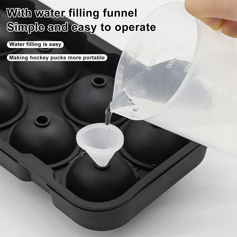 Large Sphere Ice Cube Molds 4/8 Grid  Leak-free  Easy Fill & Release Ice