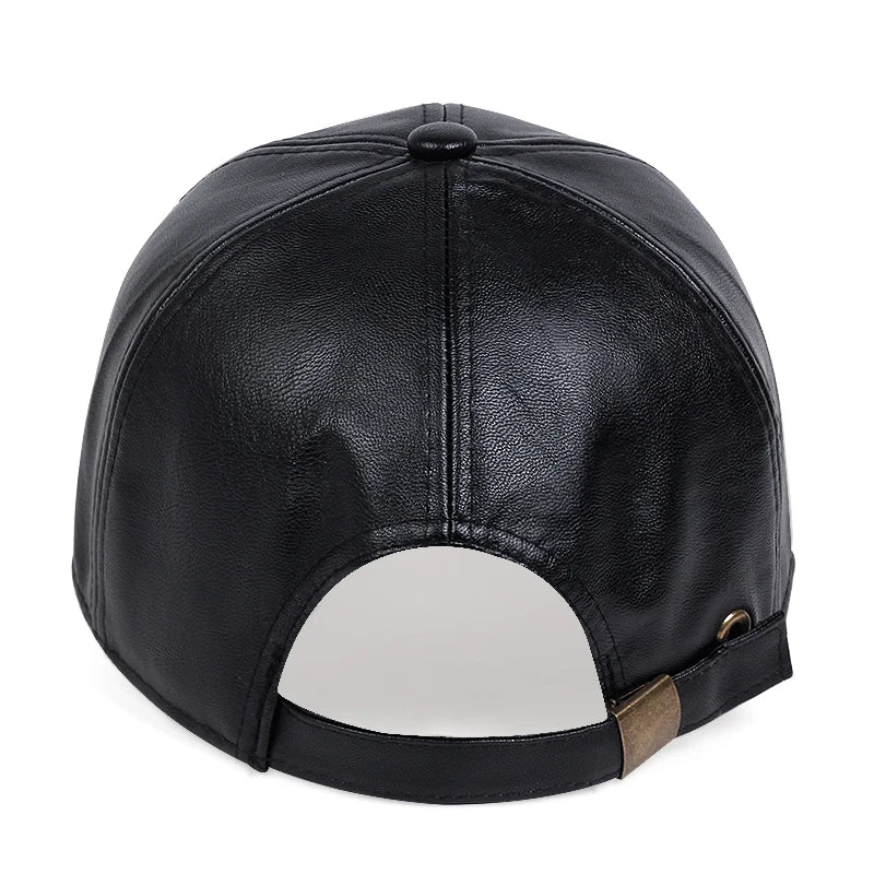 leather baseball Cap   Adjustable