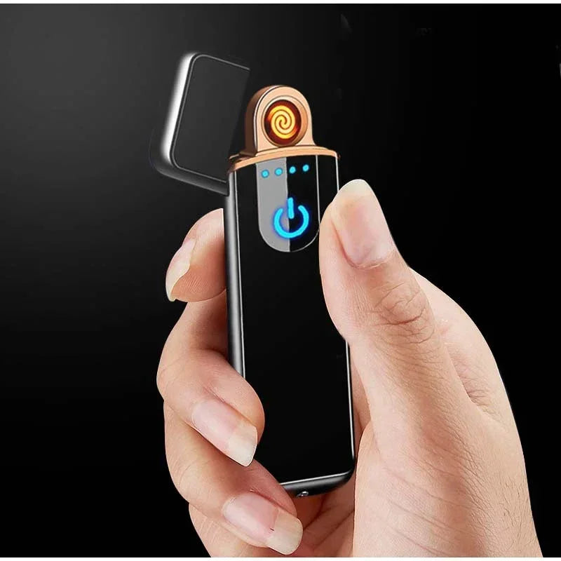 Slim USB Electric Lighter ，Rechargeable Touch Windproof