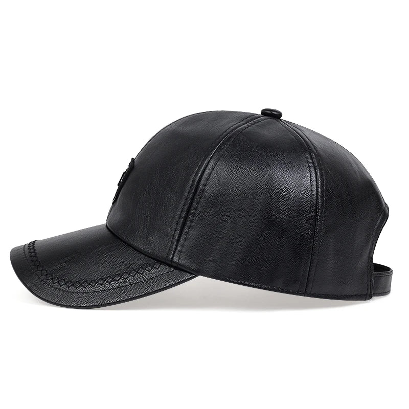 leather baseball Cap   Adjustable