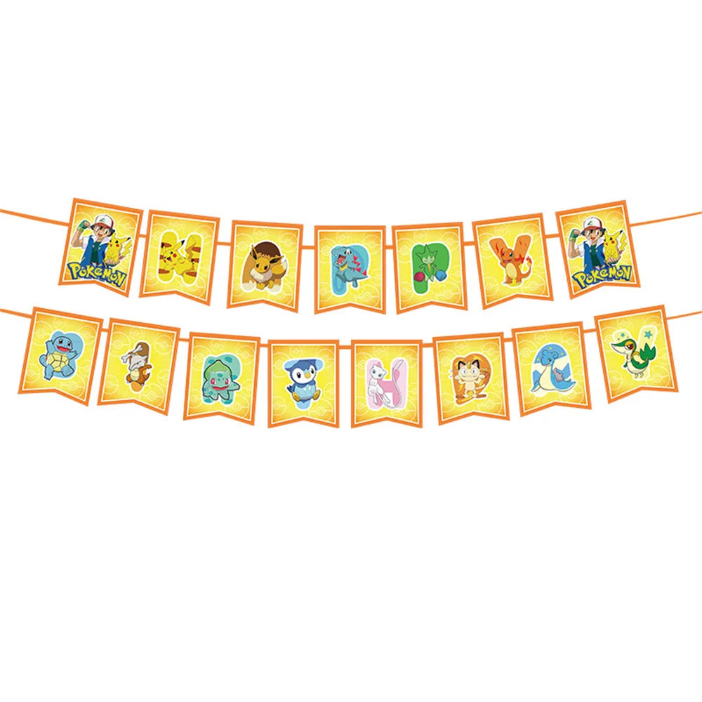 Pokemon Birthday Party Decor Disposable Tableware