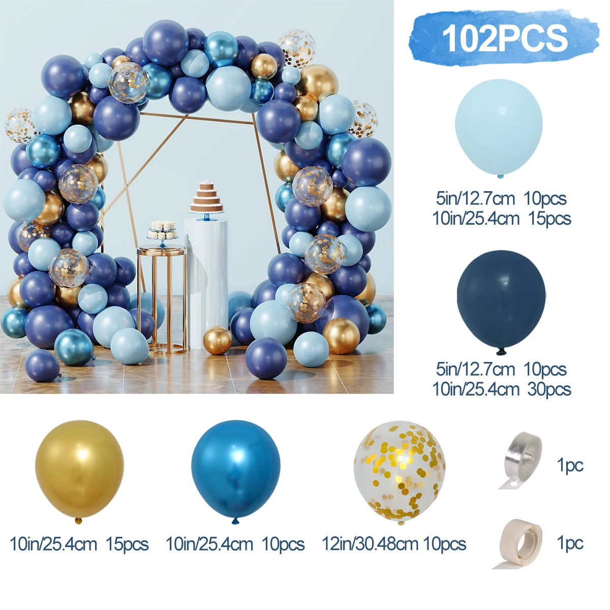 Macaron Blue Balloon Garland Arch Kit