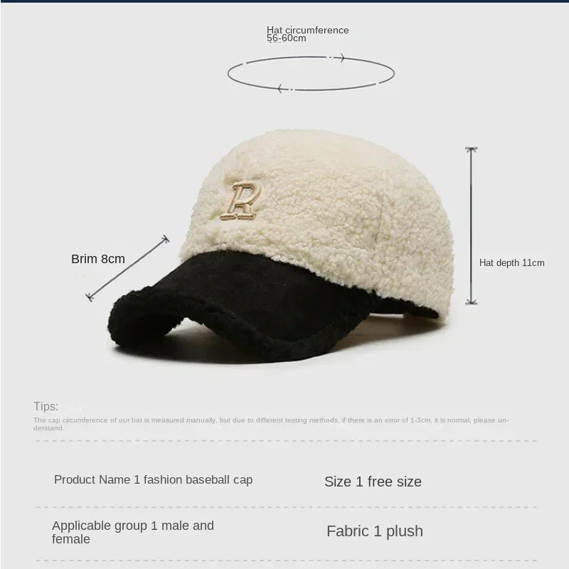 Trendy Lambswool Baseball Cap