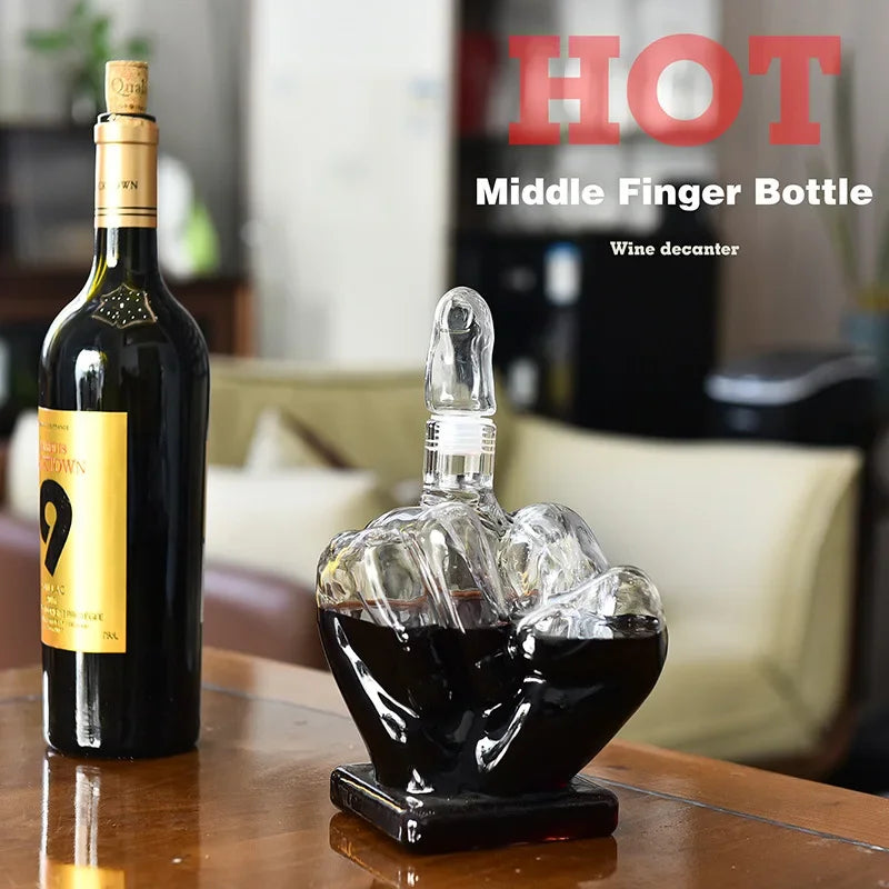 Middle Finger Glass Decanter