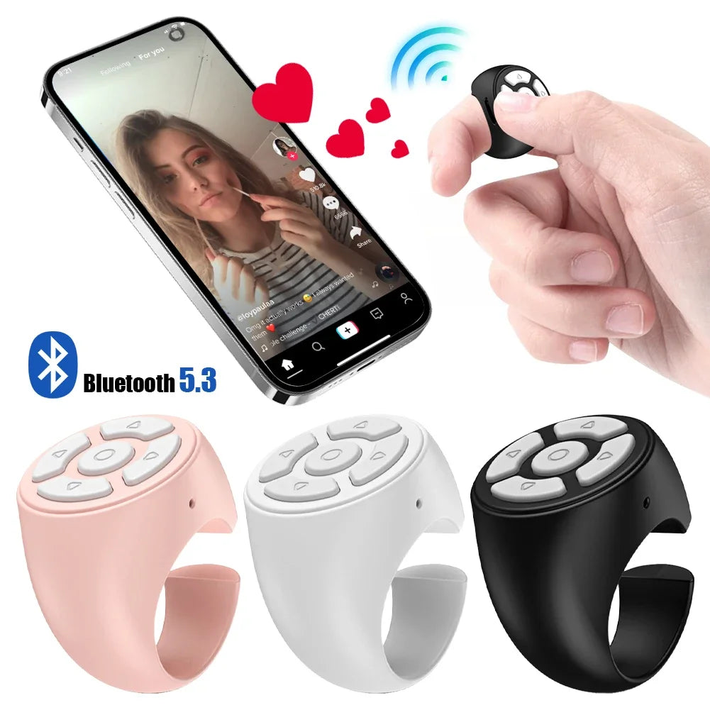 Scrolling Ring Wireless Finger  Remote Control Page Turner Bluetoothcompatible