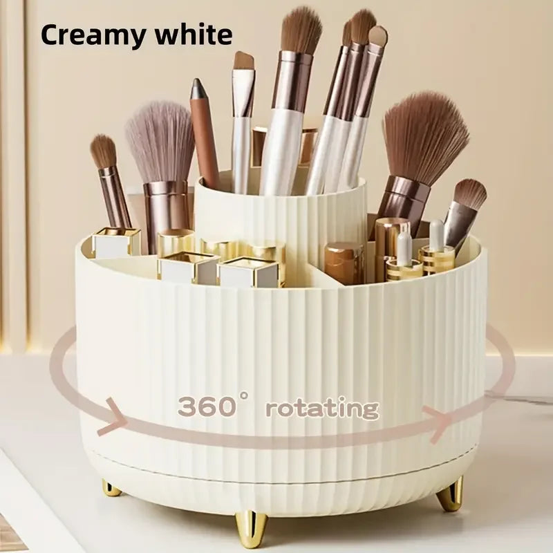 360° Rotating  Makeup Brushes Holder Organizer