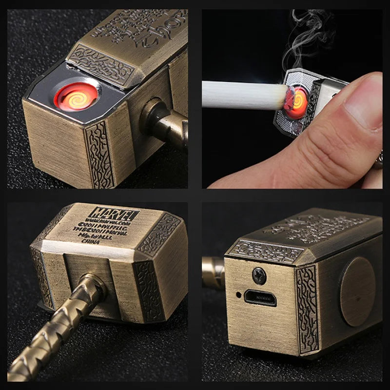 Windproof USB Electric Rechargeable Lighter Thor Hammer